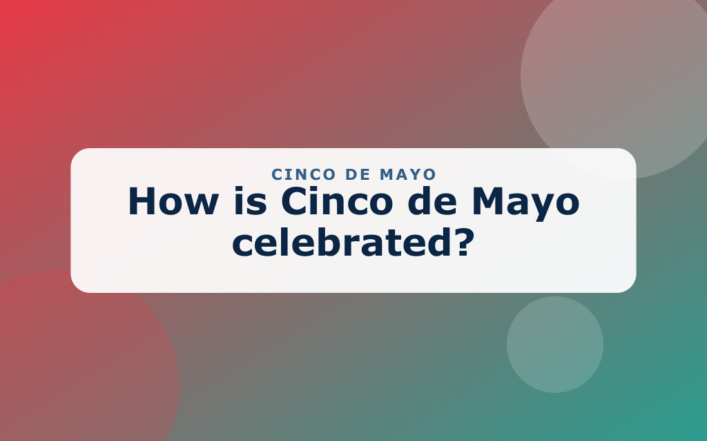 Cartoon Cinco de Mayo scene with a piñata, maracas, sombrero, and tacos