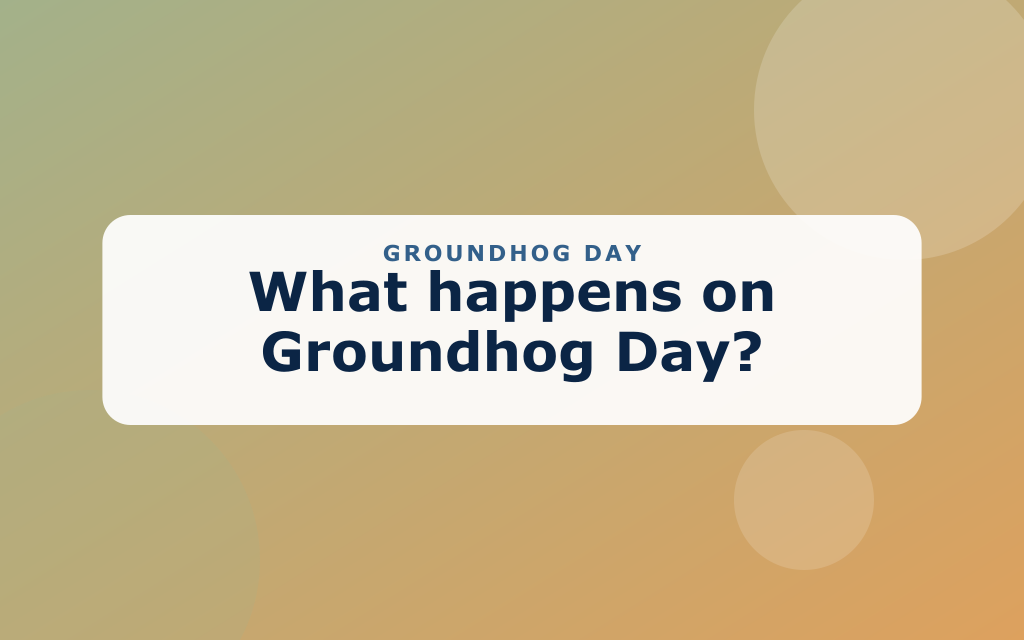 Cartoon groundhog peeking from its burrow casting a shadow