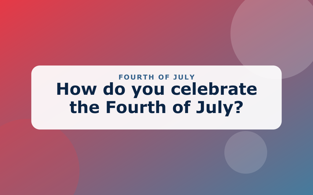Cartoon Fourth of July with fireworks, a flag, a picnic, and sparklers