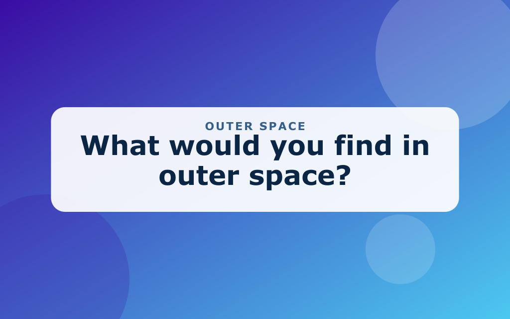 Cartoon space scene with planets, stars, a rocket, and an astronaut