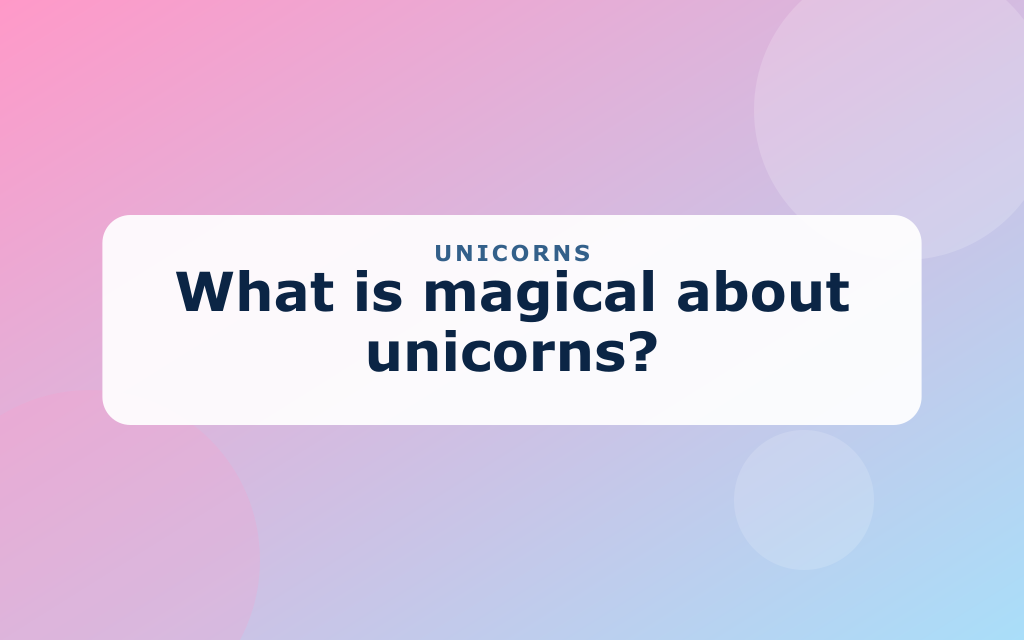 Cartoon unicorn with a rainbow mane and sparkly horn in a meadow
