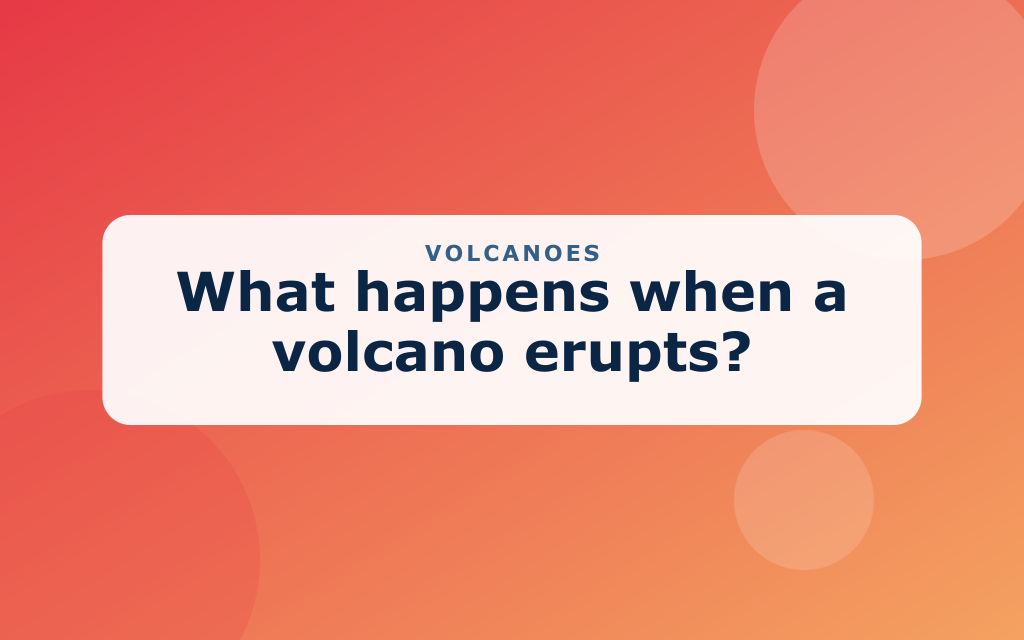 Cartoon volcano erupting with lava and ash clouds
